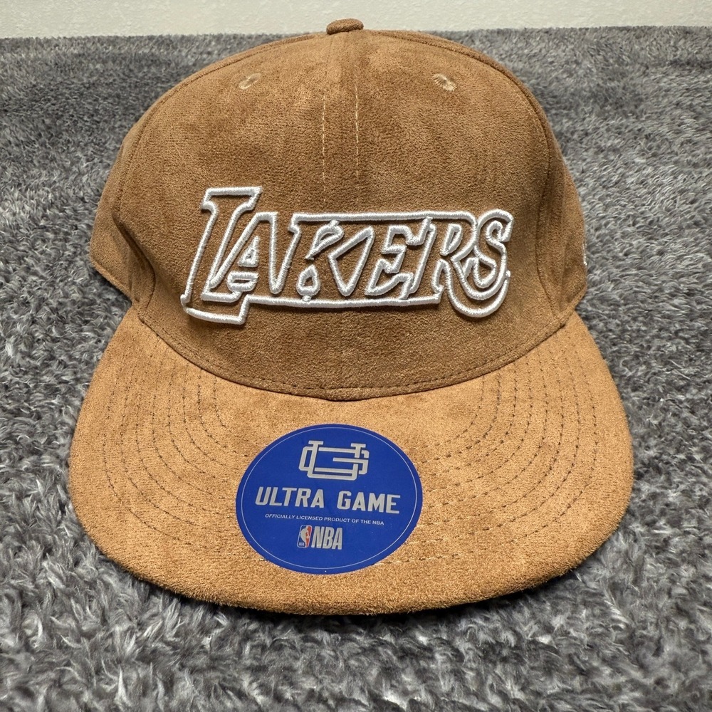 Ultra Game Los Angeles Lakers NBA Hat Tan Suede Adjustable Snapback OSFM